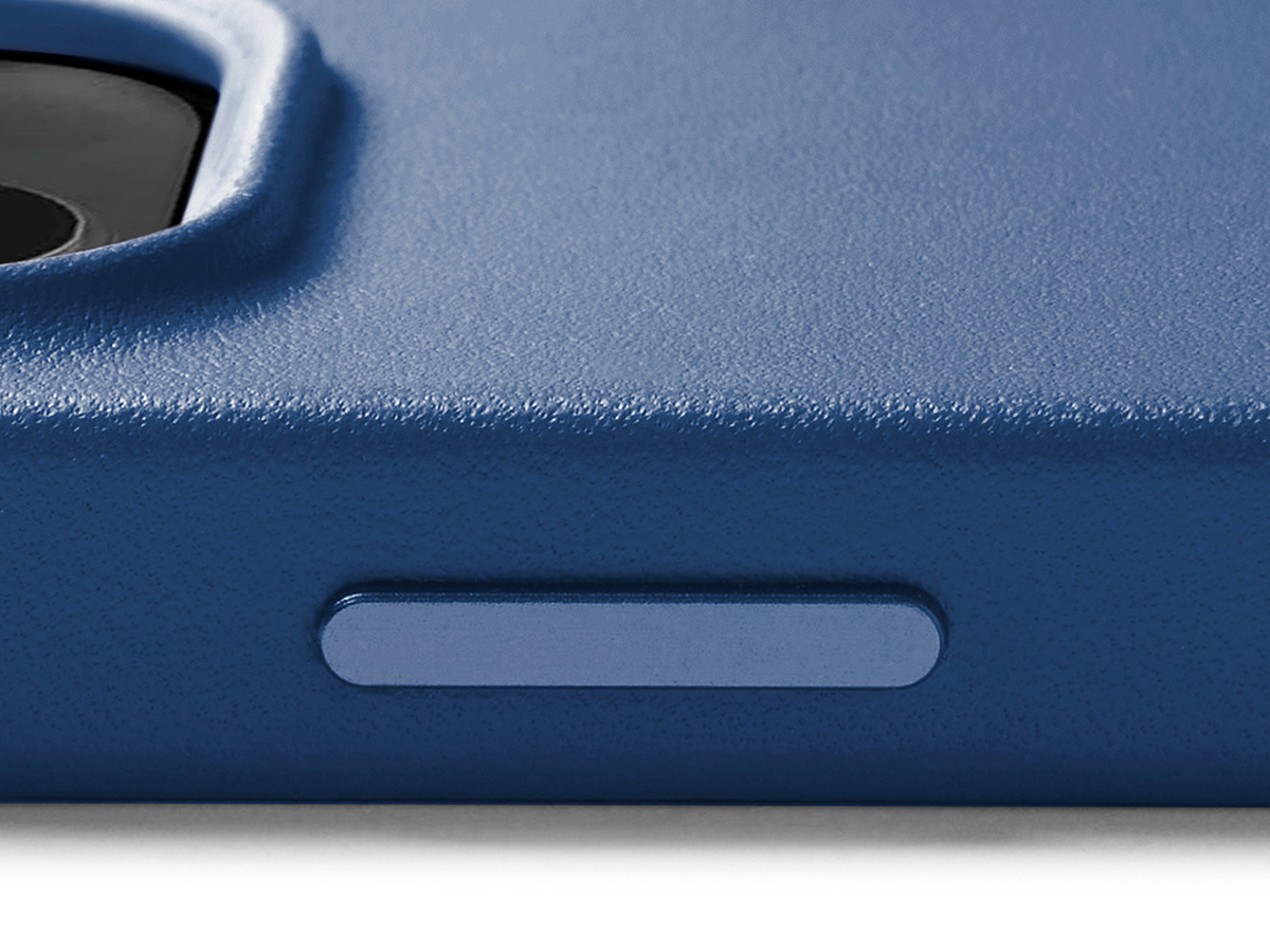 Mujjo Full Leather Case MagSafe Blue - iPhone 14 Plus/15 Plus Hoesje Leer