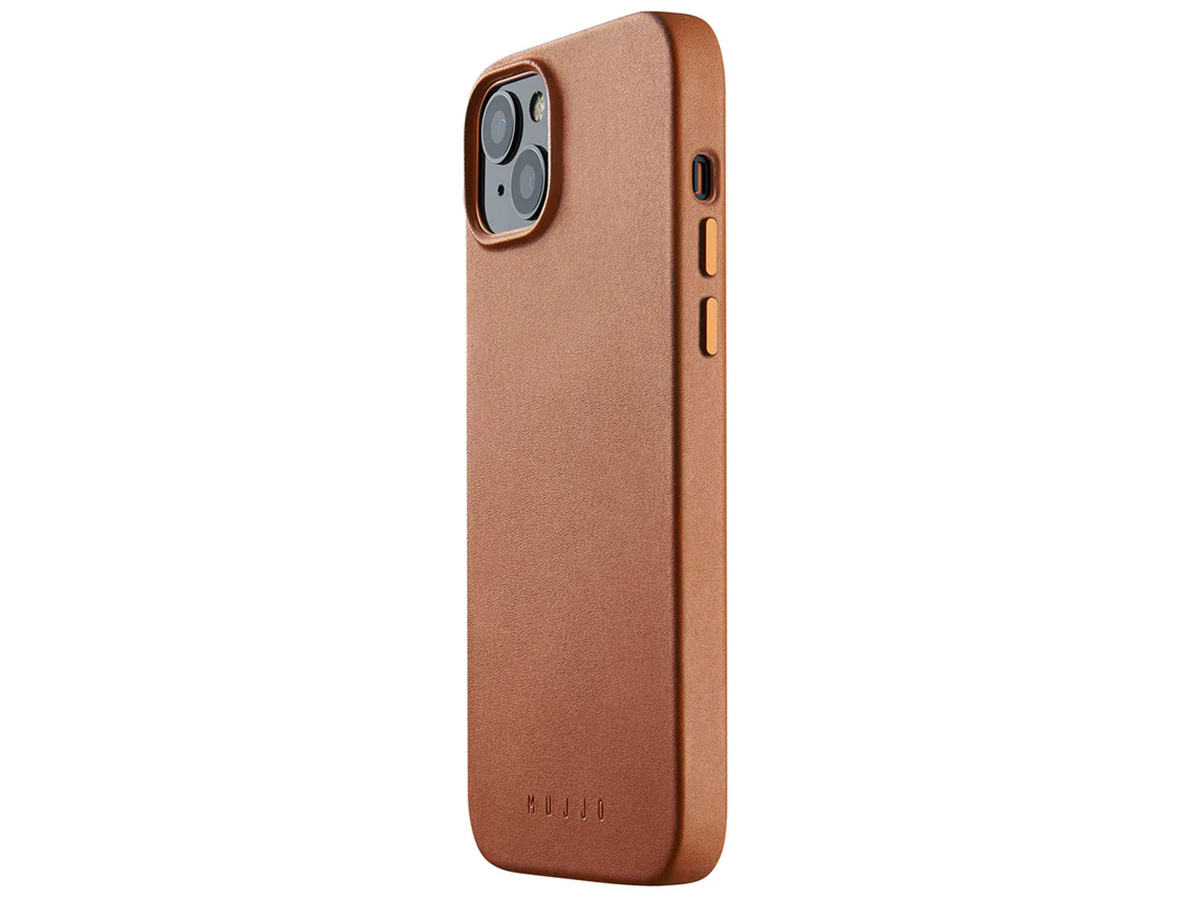 Mujjo Full Leather Case MagSafe Tan - iPhone 14 Plus/15 Plus Hoesje Leer