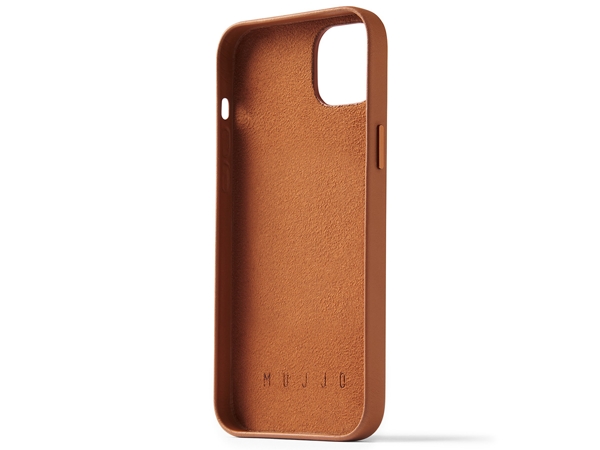 Mujjo Full Leather Wallet Case Tan - iPhone 14 Plus/15 Plus Hoesje Leer