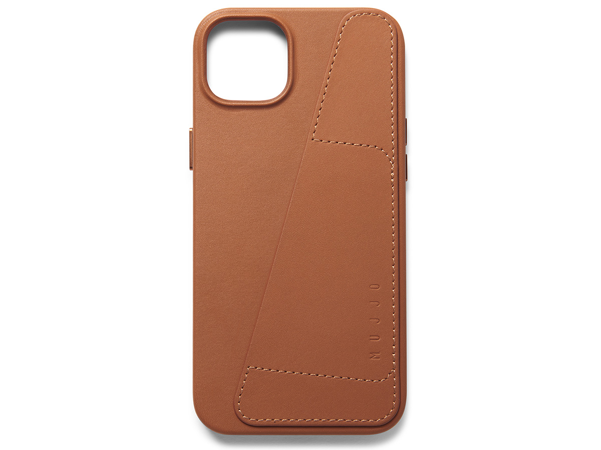 Mujjo Full Leather Wallet Case Tan - iPhone 14 Plus/15 Plus Hoesje Leer