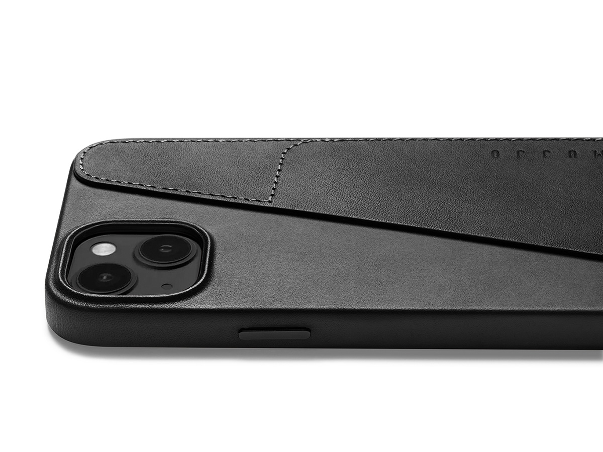 Mujjo Full Leather Wallet Case Black - iPhone 14 Plus/15 Plus Hoesje Leer