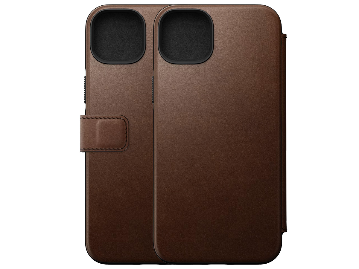 Nomad Modern Leather Folio Bruin - iPhone 14 Plus hoesje