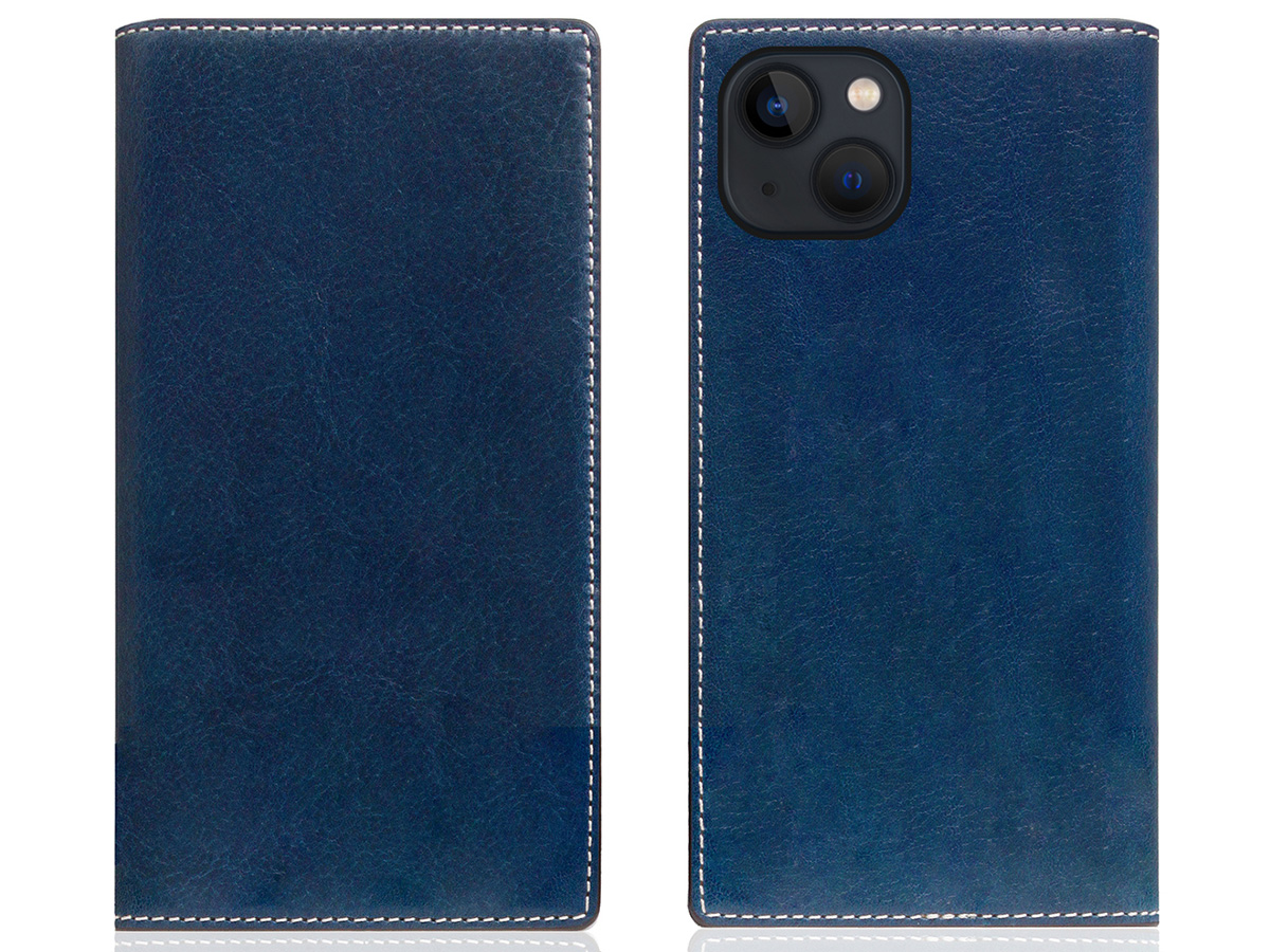 SLG Design D+ Temponata Folio Blauw - iPhone 14 Plus hoesje Leer