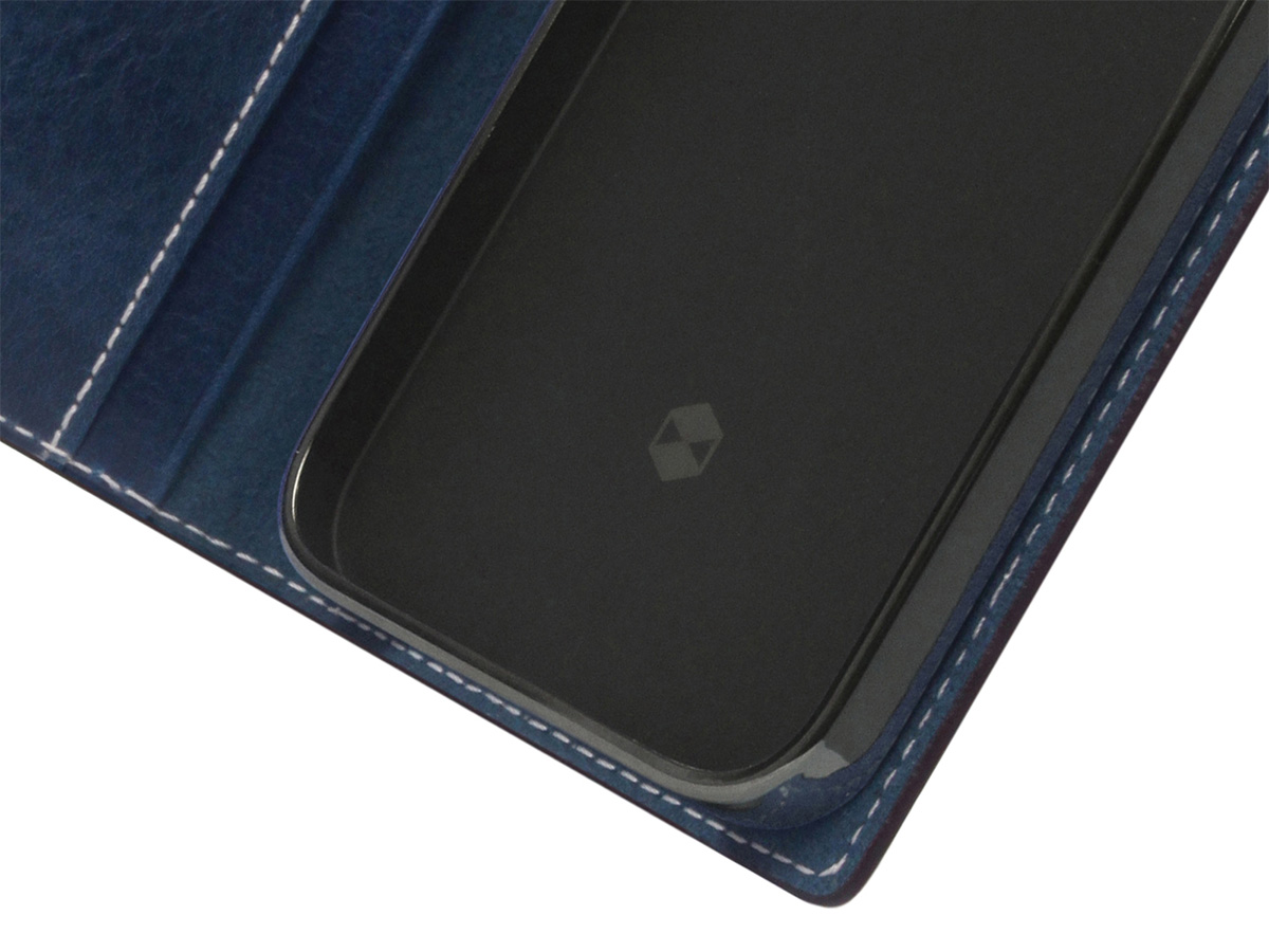 SLG Design D+ Temponata Folio Blauw - iPhone 14 Plus hoesje Leer