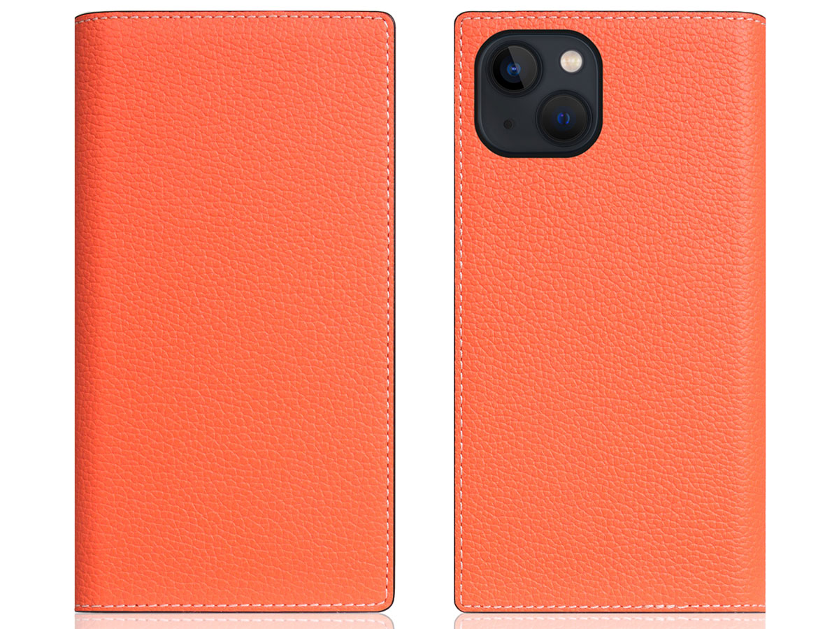 SLG Design D8 Folio Leer Coral - iPhone 14 Plus hoesje