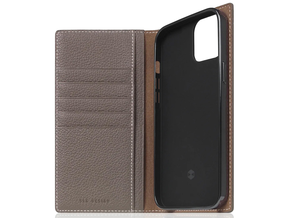 SLG Design D8 Folio Leer Etoff Cream - iPhone 14 Plus hoesje