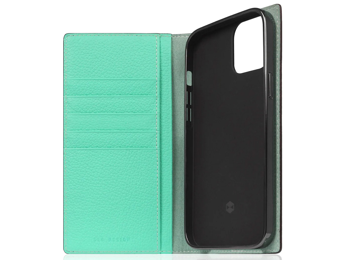 SLG Design D8 Folio Leer Teal - iPhone 14 Plus hoesje