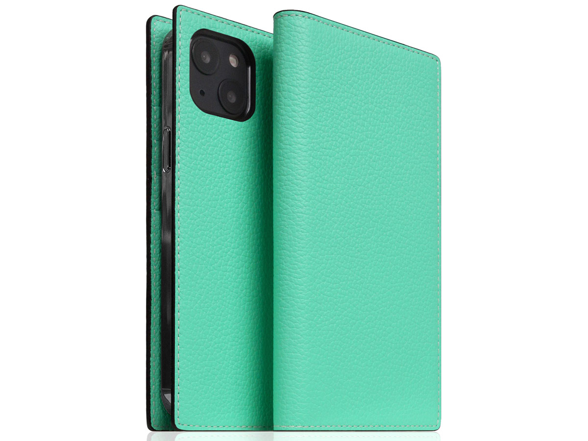 SLG Design D8 Folio Leer Teal - iPhone 14 Plus hoesje