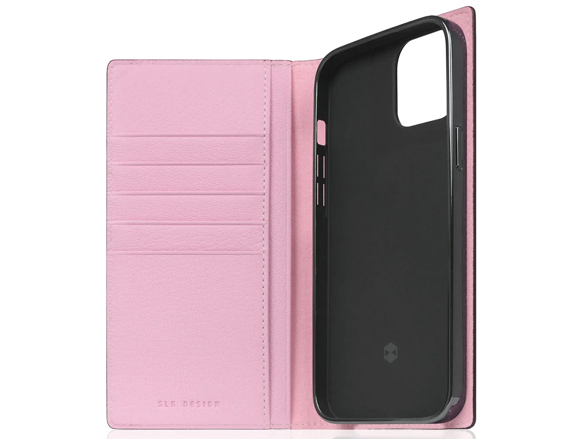 SLG Design D9 Chevere Chagrin Leer Roze - iPhone 14 Plus hoesje