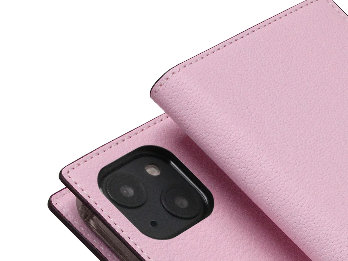 SLG Design D9 Chevere Chagrin Leer Roze - iPhone 14 Plus hoesje