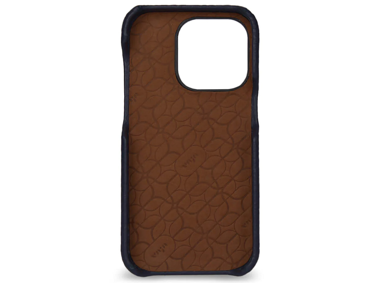 Vaja Grip Leather MagSafe Case Donkerblauw - iPhone 14 Plus/15 Plus Hoesje Leer