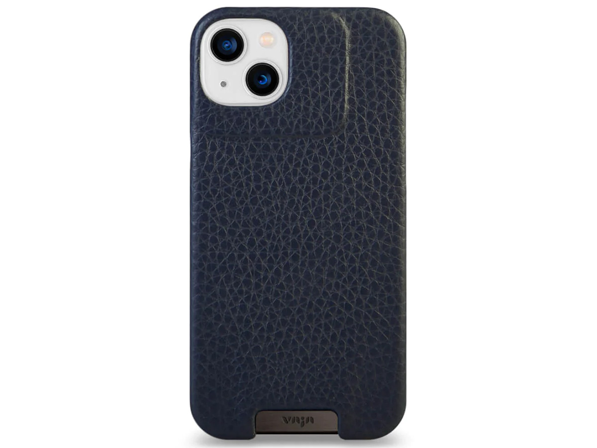 Vaja Grip Leather MagSafe Case Donkerblauw - iPhone 14 Plus/15 Plus Hoesje Leer