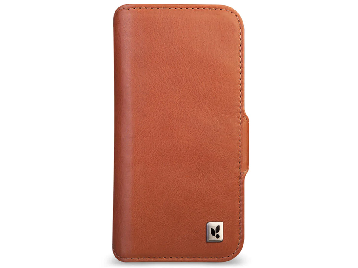 Vaja Wallet Leather Case MagSafe Cognac - iPhone 14 Plus/15 Plus Hoesje Leer