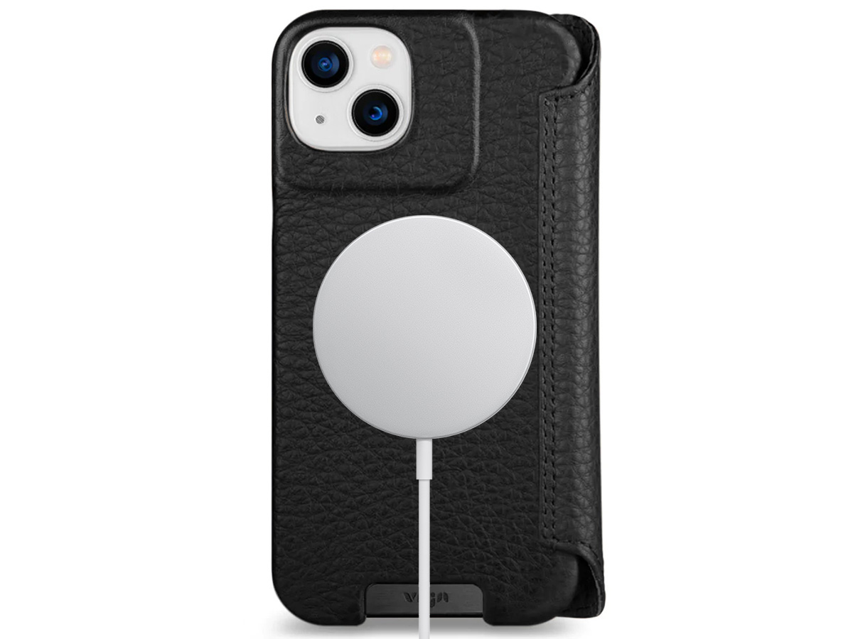 Vaja Wallet Leather Case MagSafe Zwart - iPhone 14 Plus/15 Plus Hoesje Leer