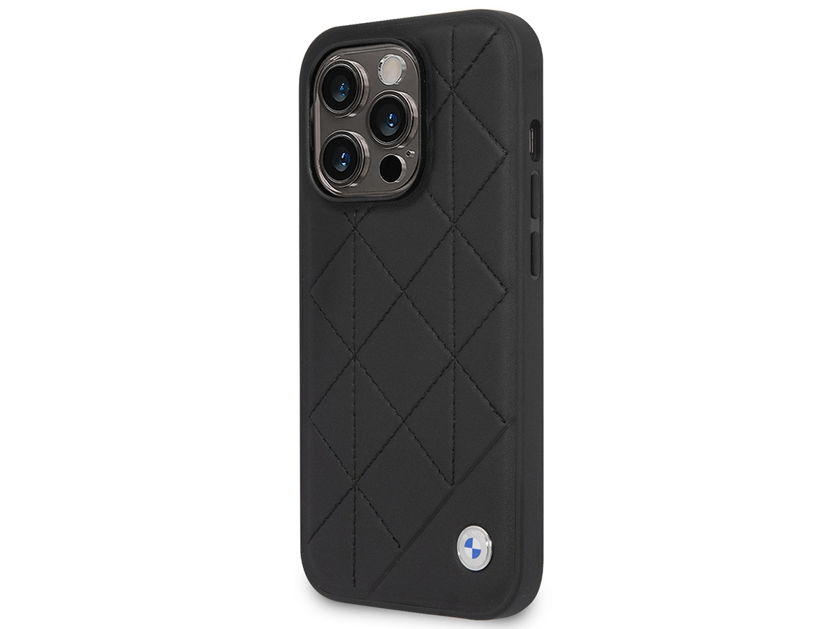 BMW Quilted Leather Seat Case - iPhone 14 Pro hoesje