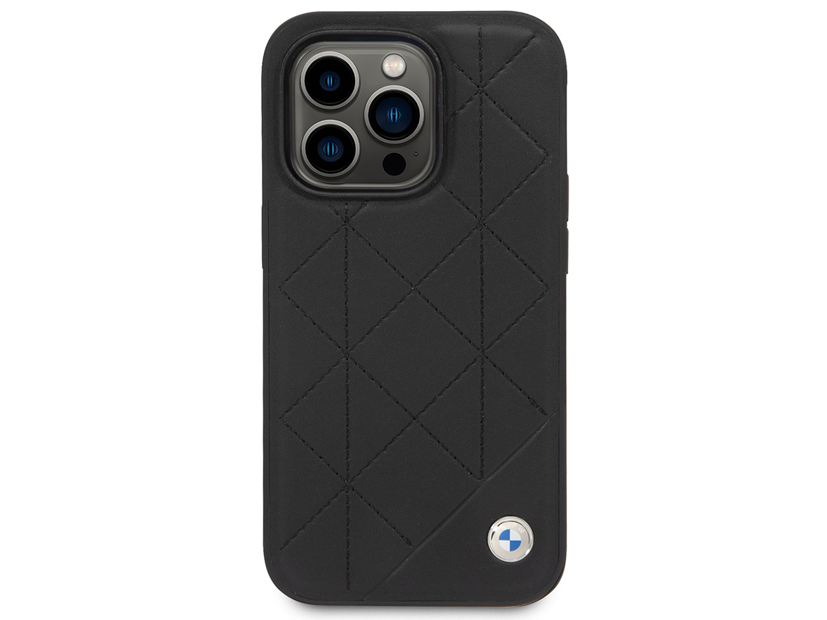 BMW Quilted Leather Seat Case - iPhone 14 Pro hoesje