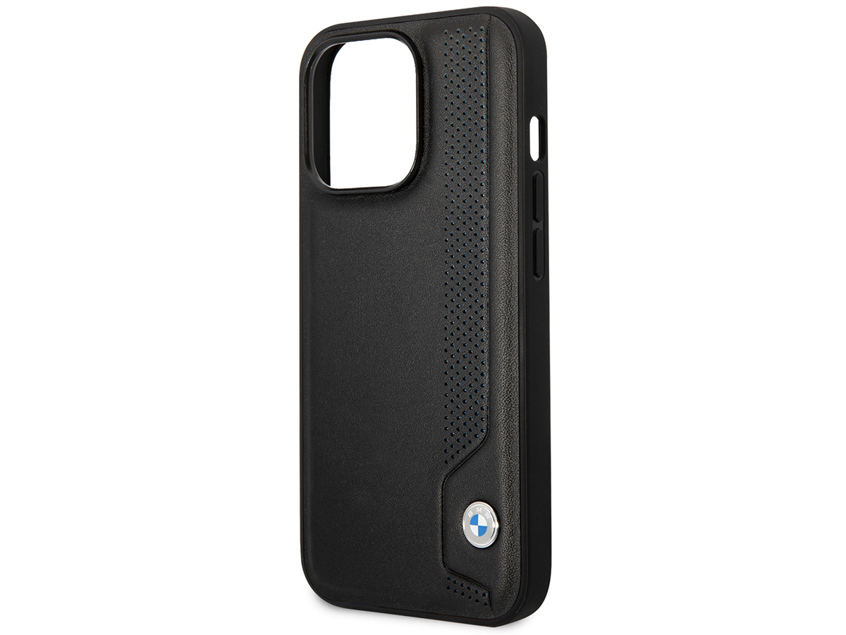 BMW Signature Perforated Leather Case - iPhone 14 Pro hoesje