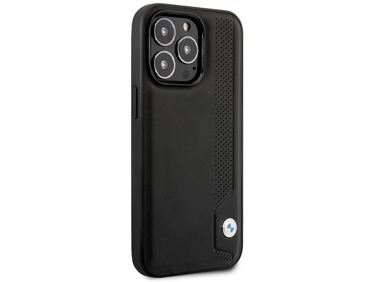 BMW Signature Perforated Leather Case - iPhone 14 Pro hoesje