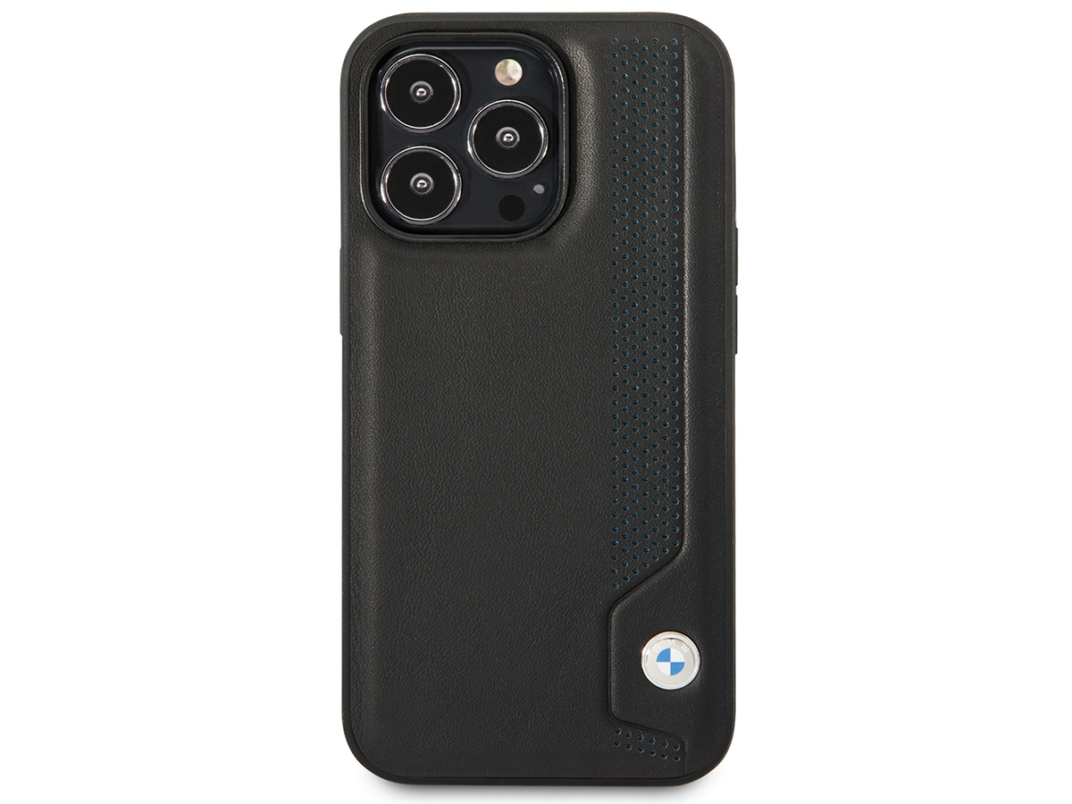 BMW Signature Perforated Leather Case - iPhone 14 Pro hoesje