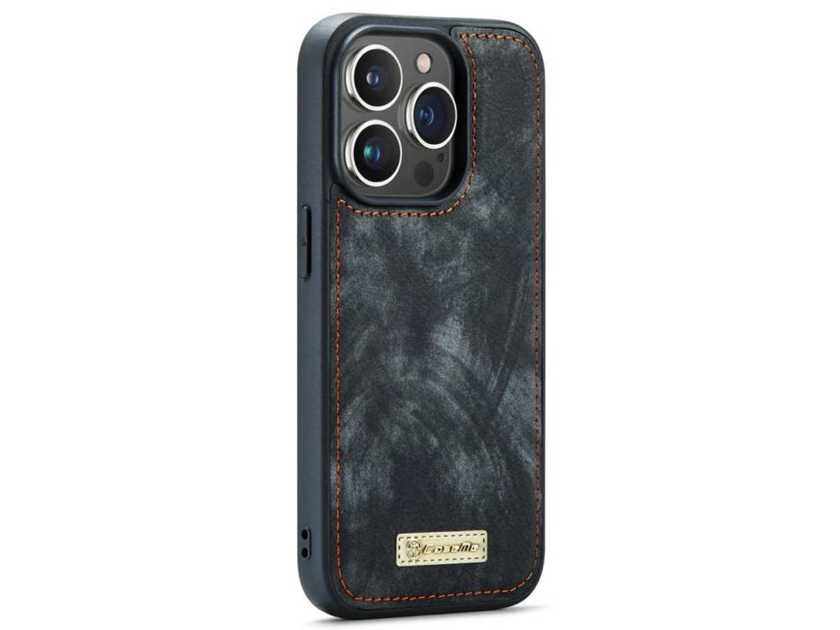 CaseMe 2in1 Wallet Case met Ritsvak Zwart - iPhone 14 Pro Hoesje