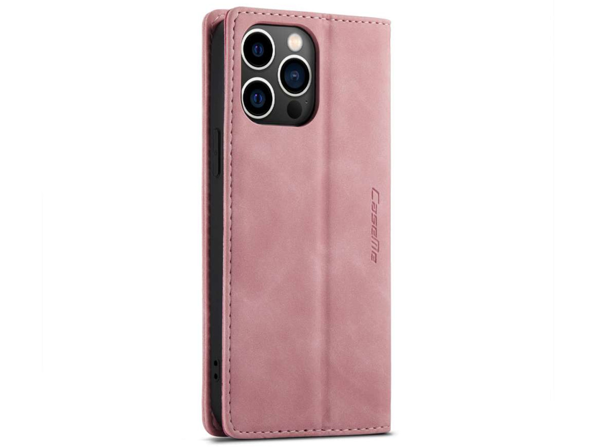 CaseMania Vintage Slim Bookcase Roze - iPhone 14 Pro hoesje