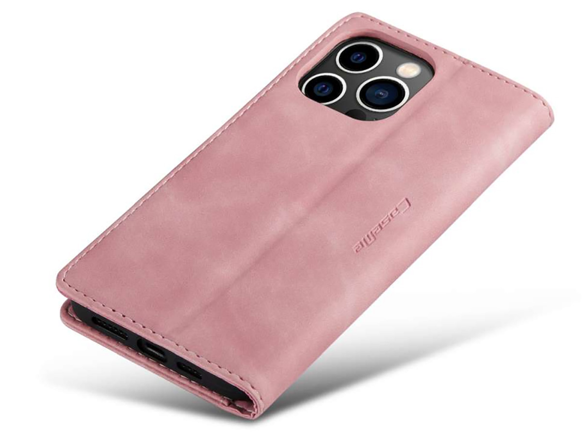 CaseMania Vintage Slim Bookcase Roze - iPhone 14 Pro hoesje