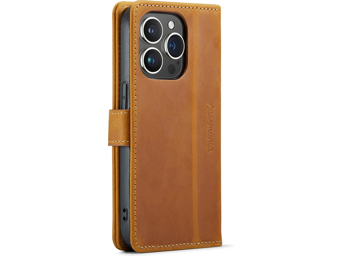 CaseMania Vintage Leather Case Cognac - iPhone 14 Pro hoesje