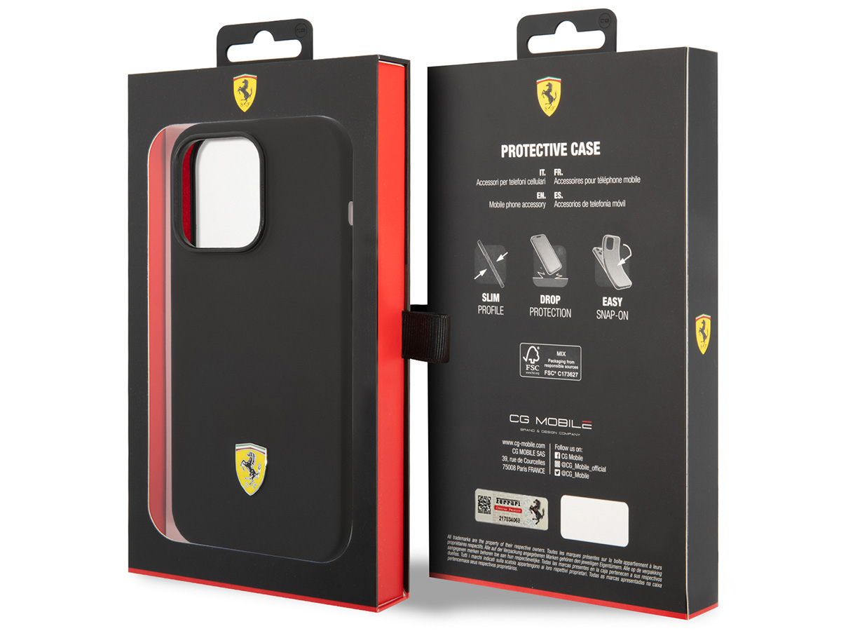 Ferrari MagSafe Case Zwart - iPhone 14 Pro Hoesje