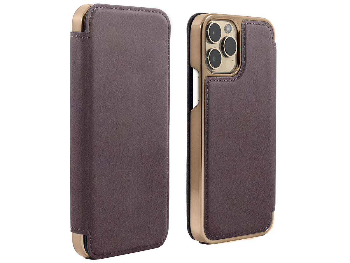 Greenwich Blake MagSafe Leather Folio Damson - iPhone 14 Pro Hoesje