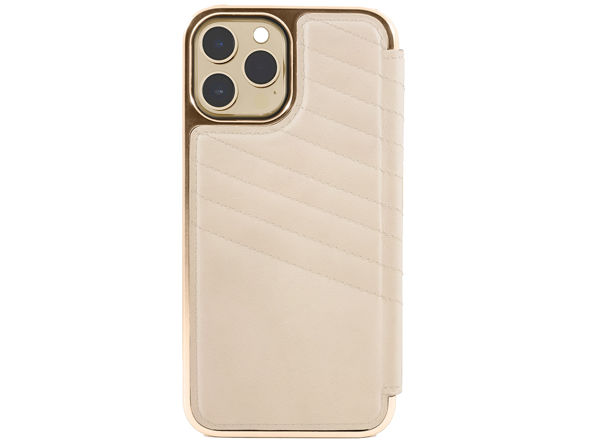 Greenwich Portland MagSafe Folio Shortbread/Gold - iPhone 14 Pro Hoesje