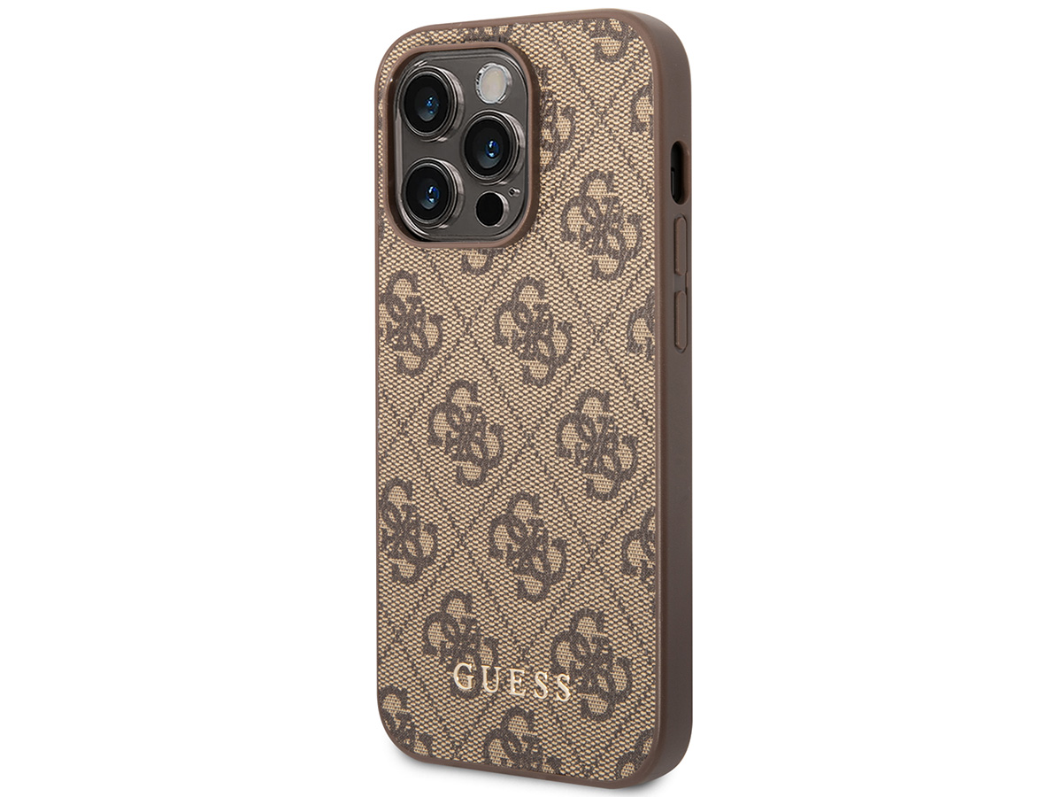 Guess 4G Monogram Case Bruin - iPhone 14 Pro hoesje