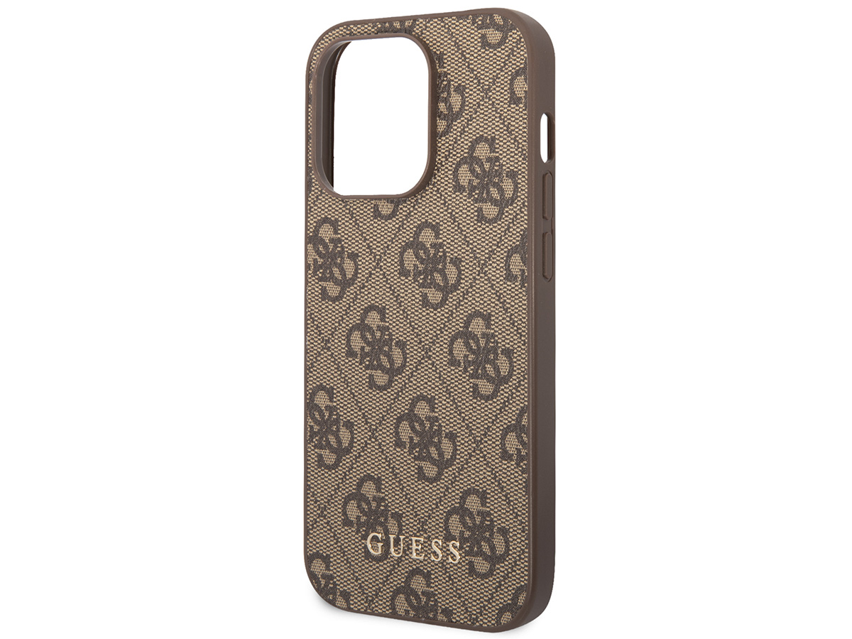 Guess 4G Monogram Case Bruin - iPhone 14 Pro hoesje