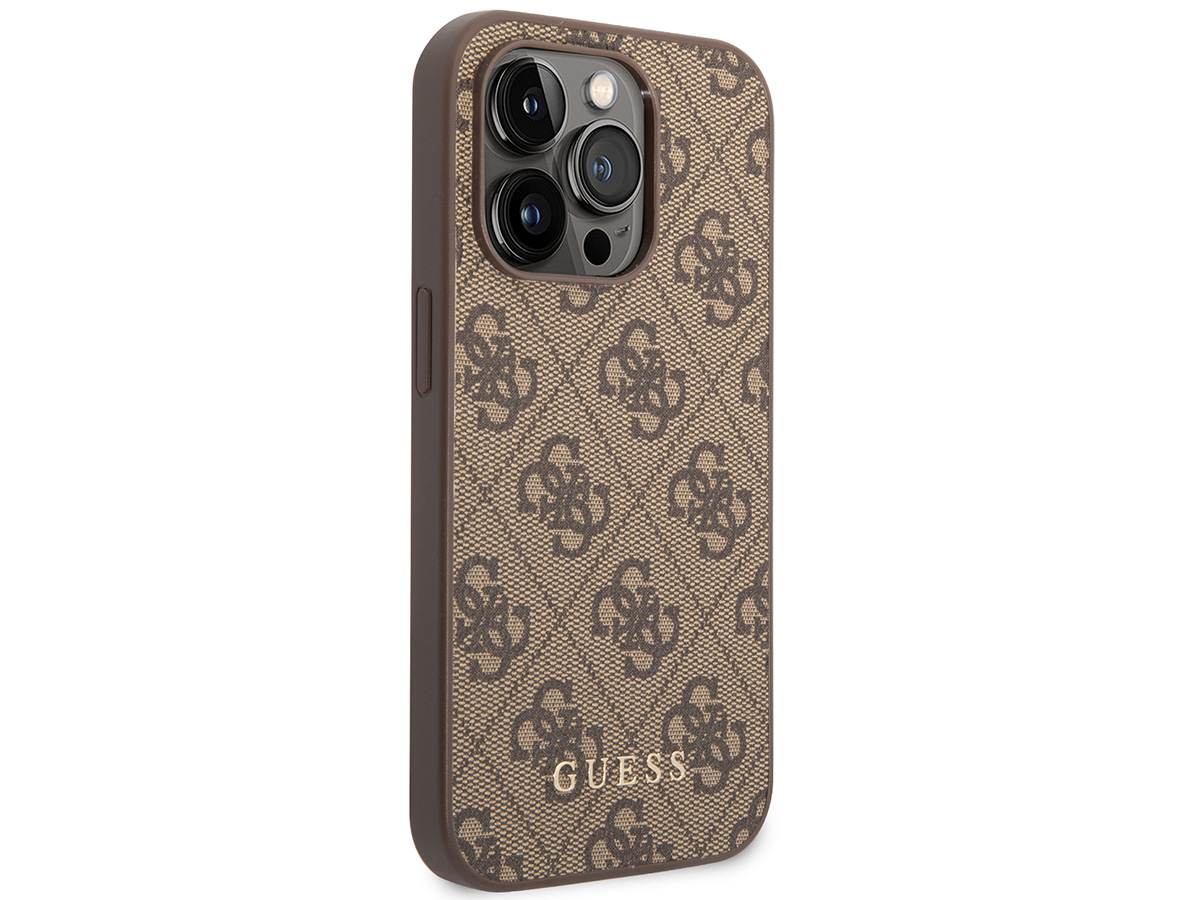 Guess 4G Monogram Case Bruin - iPhone 14 Pro hoesje
