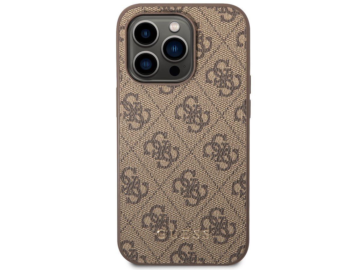 Guess 4G Monogram Case Bruin - iPhone 14 Pro hoesje