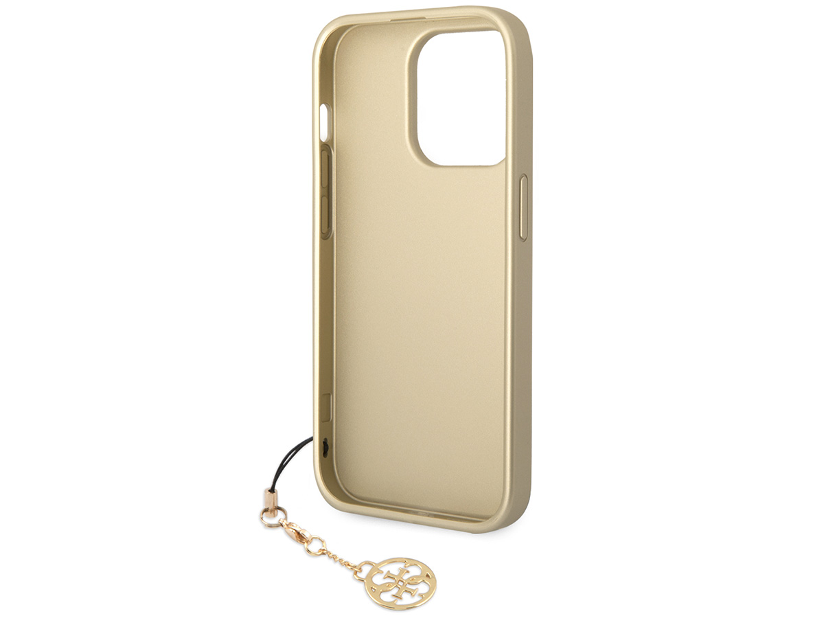 Guess 4G Monogram Charm Case Bruin - iPhone 14 Pro hoesje