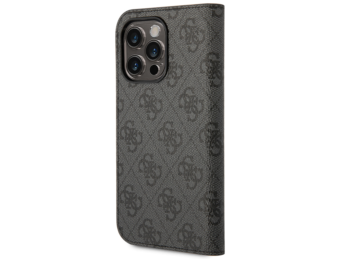 Guess 4G Monogram BookCase Grijs - iPhone 14 Pro hoesje