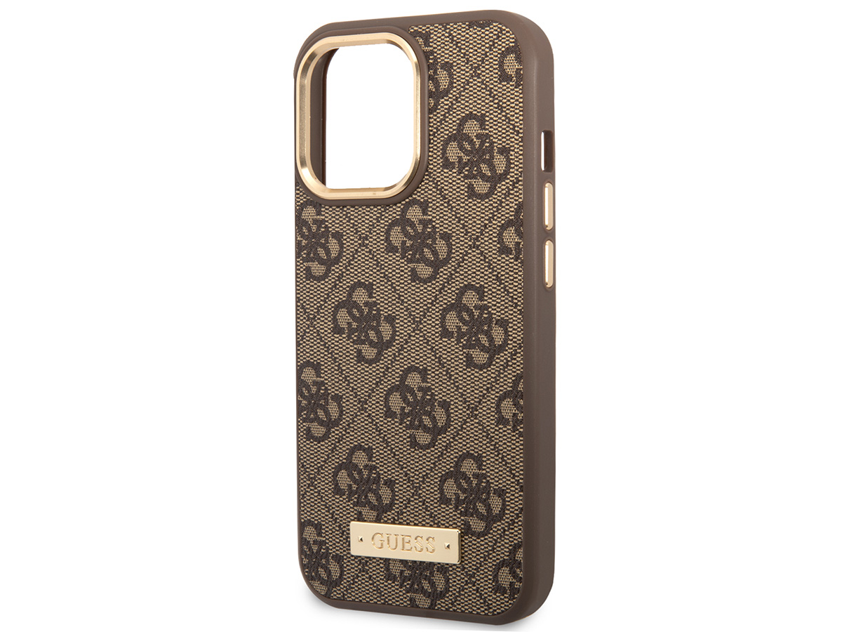 Guess 4G Monogram MagSafe Case Bruin - iPhone 14 Pro hoesje