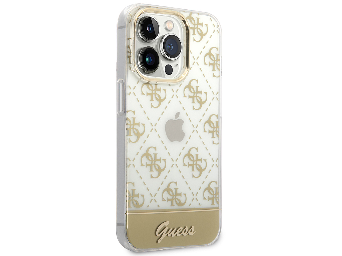 Guess 4G Monogram TPU Case Beige | iPhone 14 Pro hoesje