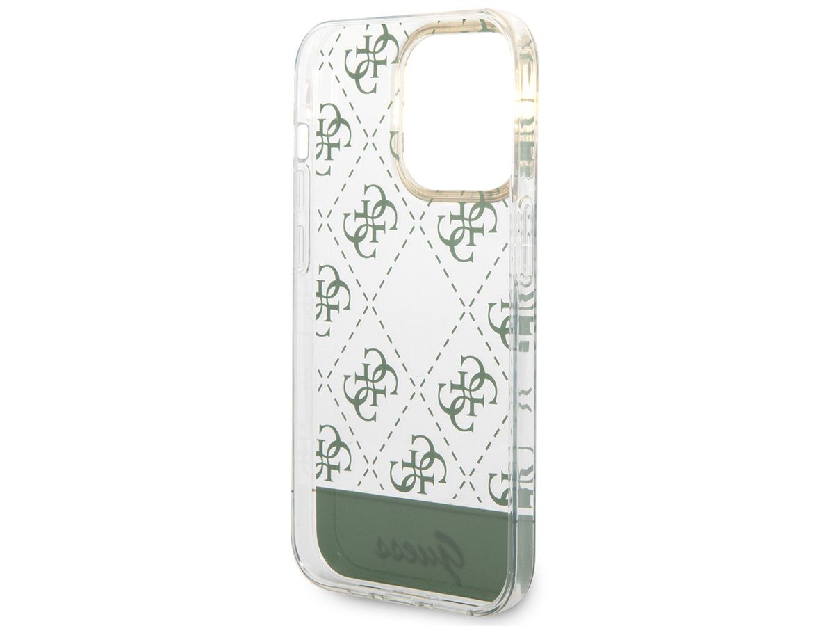 Guess 4G Monogram TPU Case Groen - iPhone 14 Pro hoesje