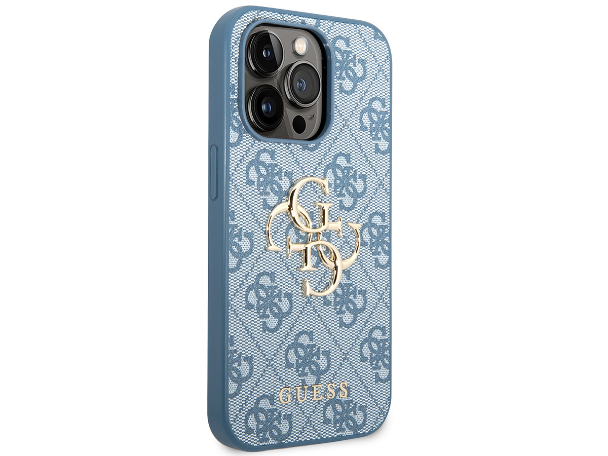 Guess Big 4G Monogram Case Blauw - iPhone 14 Pro hoesje