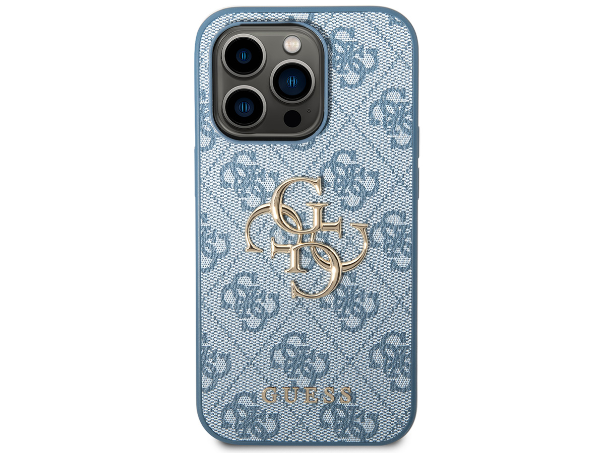 Guess Big 4G Monogram Case Blauw - iPhone 14 Pro hoesje