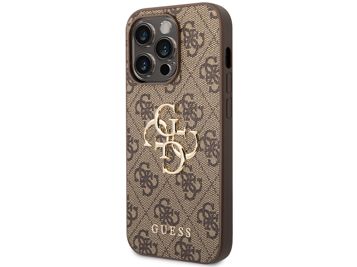 Guess Big 4G Monogram Case Bruin - iPhone 14 Pro hoesje