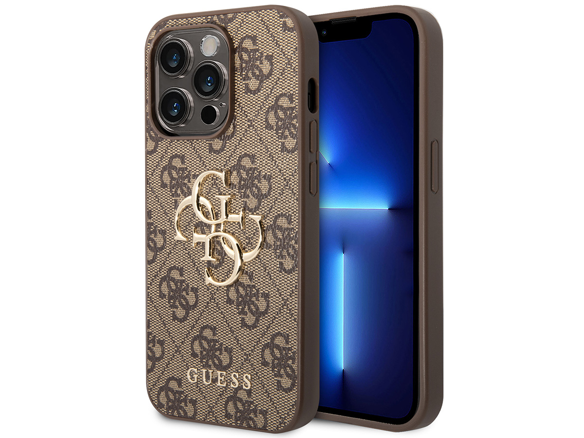 Guess Big 4G Monogram Case Bruin - iPhone 14 Pro hoesje