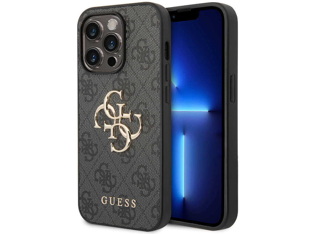 Guess Big 4G Monogram Case Grijs - iPhone 14 Pro hoesje