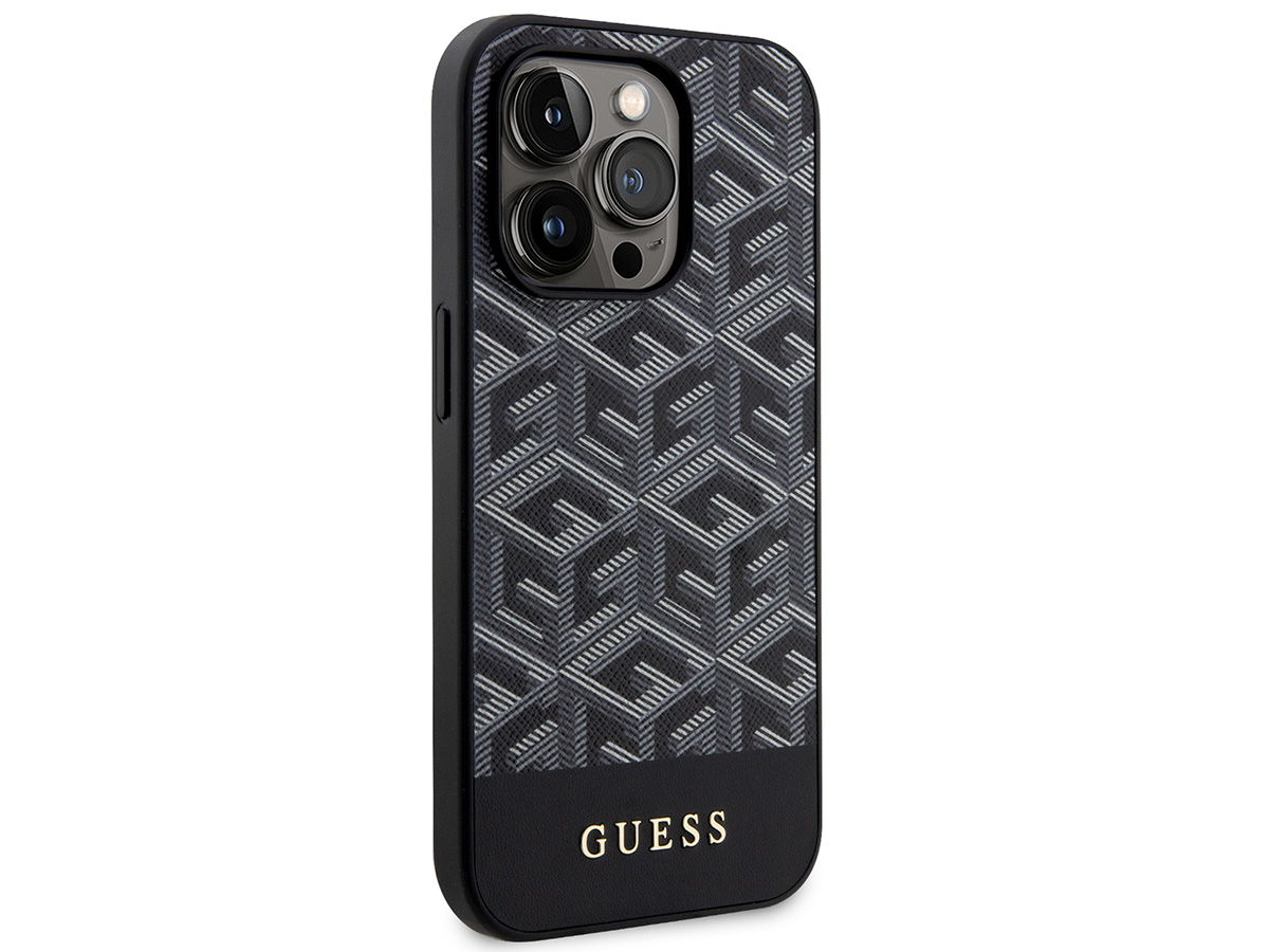 Guess G-Cube MagSafe Case Zwart - iPhone 14 Pro hoesje