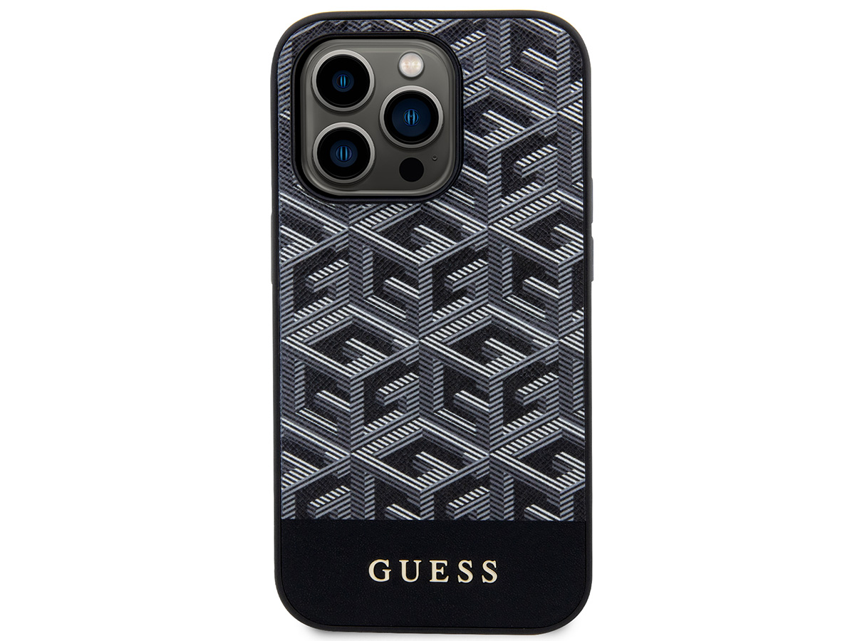 Guess G-Cube MagSafe Case Zwart - iPhone 14 Pro hoesje