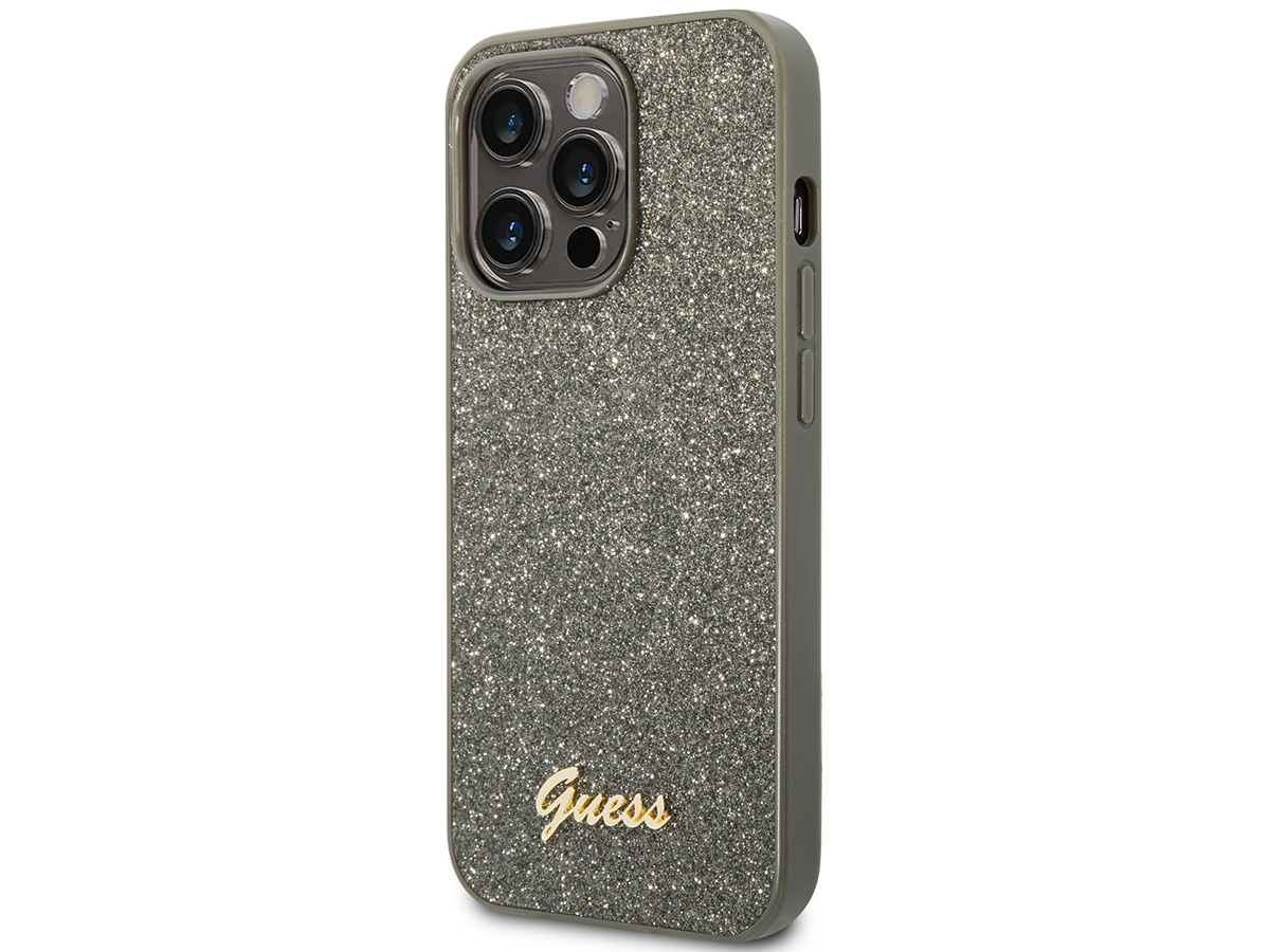 Guess Glitter TPU Case Groen - iPhone 14 Pro hoesje