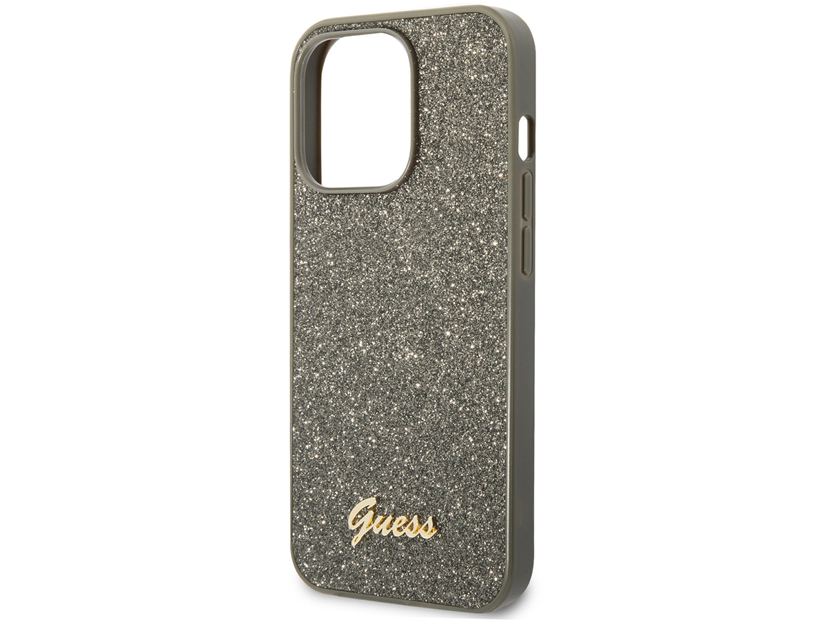 Guess Glitter TPU Case Groen - iPhone 14 Pro hoesje