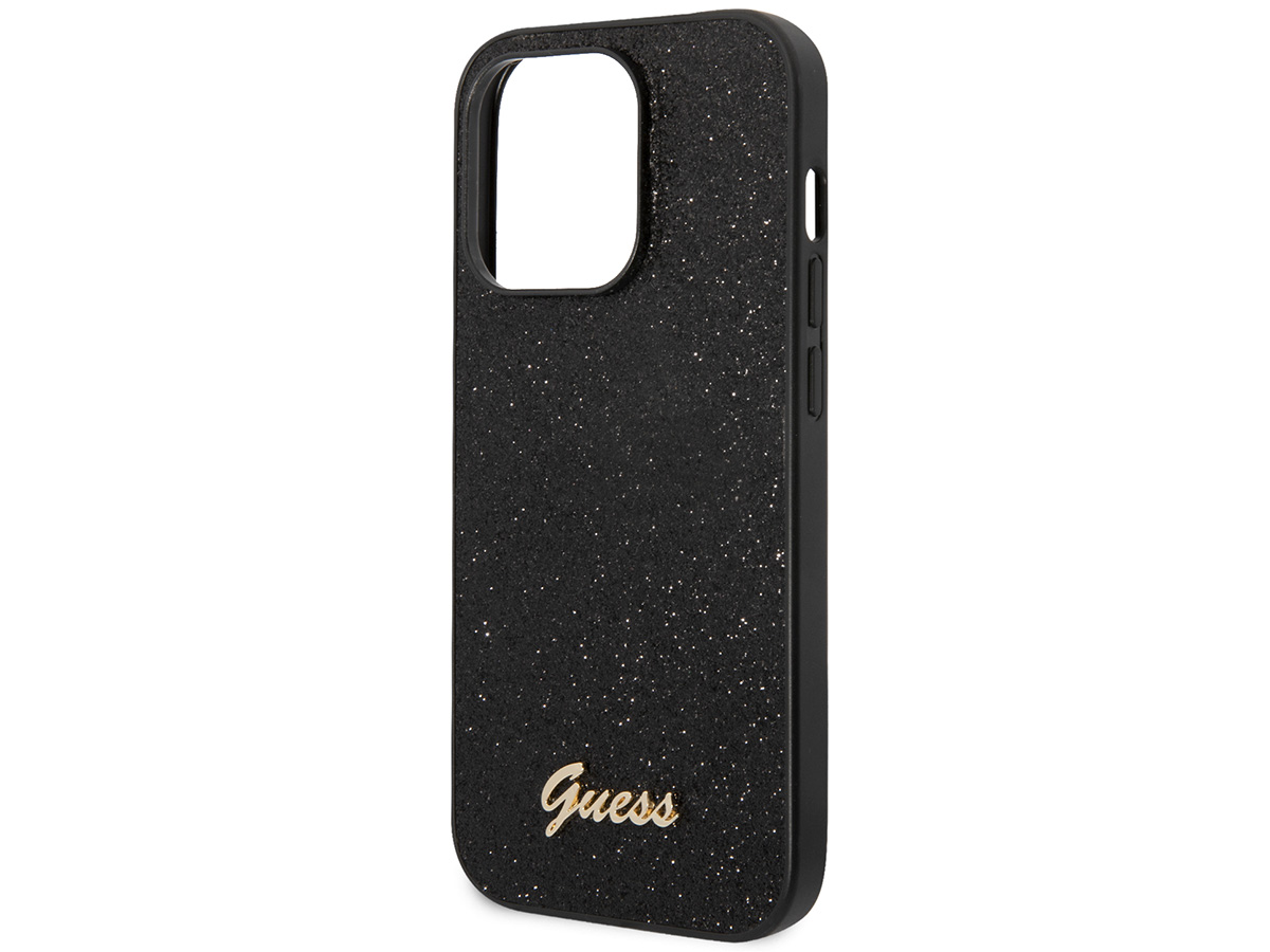 Guess Glitter TPU Case Zwart - iPhone 14 Pro hoesje