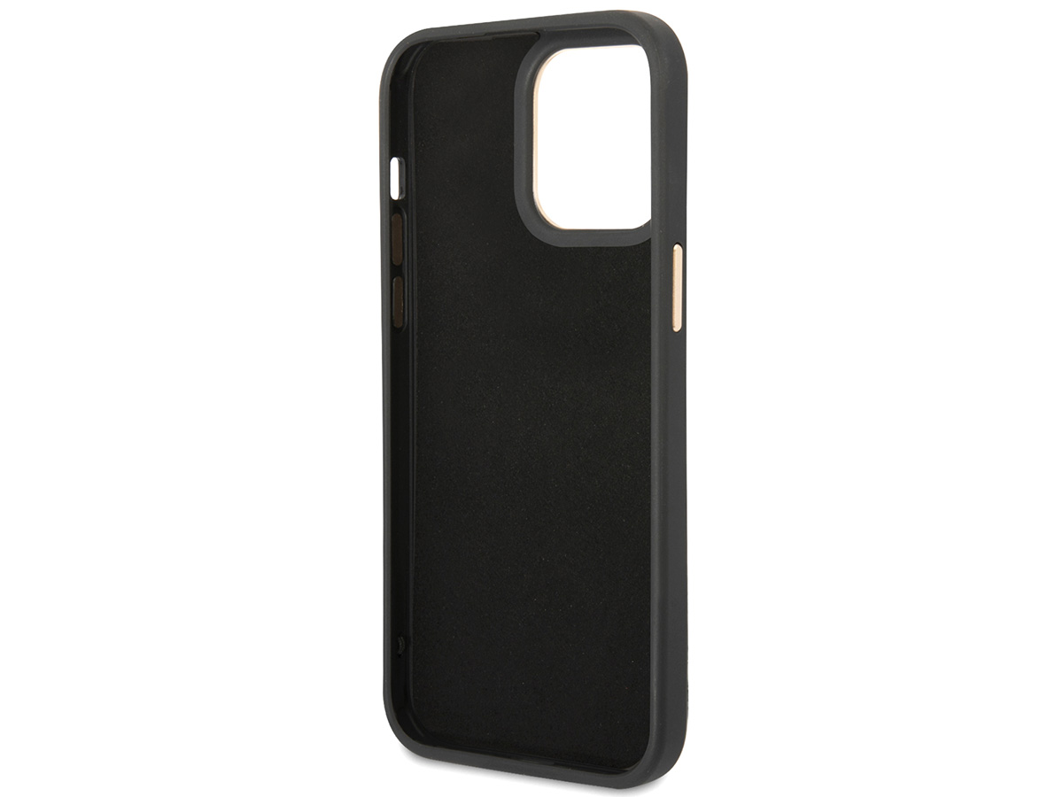 Guess Glossy Croco Case Zwart - iPhone 14 Pro hoesje